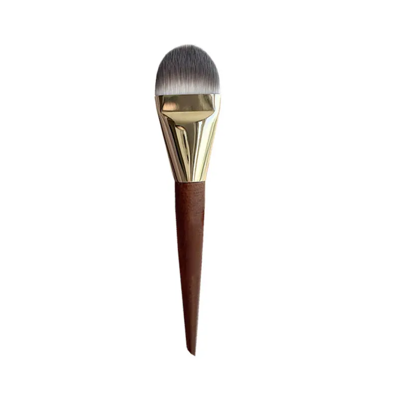 2023 Rich Soft Synthetic Hair Wood Long Handle Professional Makeup Flawless Skin Foundation Beauty Cosmetic Brush Custom Logo