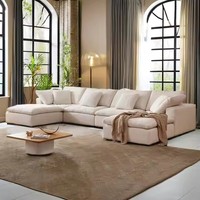 Canapé modulaire carré moderne avec éponge haute densité et tissu écologique blanc pour salon, villa, parc, mobilier modulaire