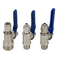 Vannes à boisseau sphérique en laiton nickelé DN15 1/2 po avec raccord rapide pour tube de 8 mm pour le contrôle de l'eau et de l'air / produits chimiques industriels