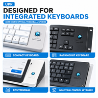 SDBALLS Micro Trackball Optique Sphérique 14mm en Résine UPR pour Clavier Compact, Montage en Rack, Entrée Intégrée, Noyau en Acier Optionnel