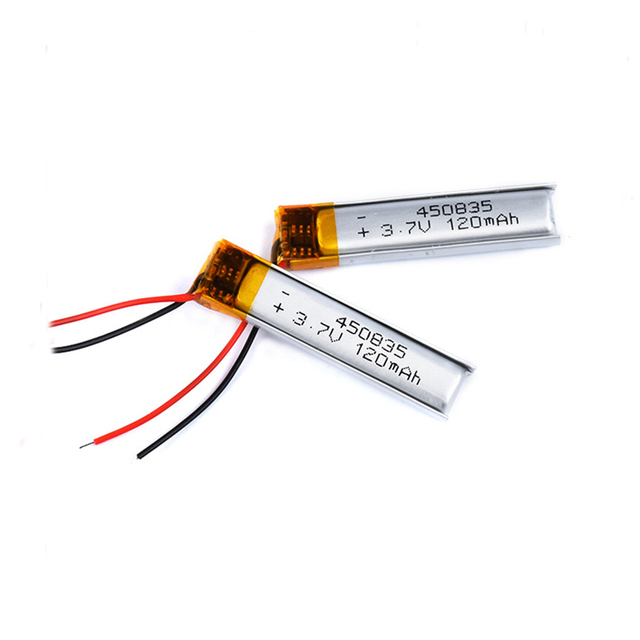 Mini Polymer Li-ion Battery Medical Grade 450835 120mAh 3.7V Lithium Pouch Battery for Digital Pens