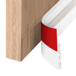 Bande d'étanchéité pour bas de porte en caoutchouc, forme cale, auto-adhésive, anti-bruit, pour portes en bois de chambre et de salle de bain, sac de 1 m - Product Image 4
