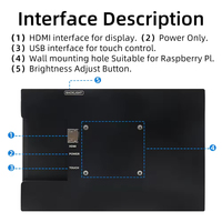 Ahududu Pi için hd-mi/USB arayüzü ile MPI8008-A 8 ''inç IPS LCD kapasitif dokunmatik ekran 1280*800 LCD modülü