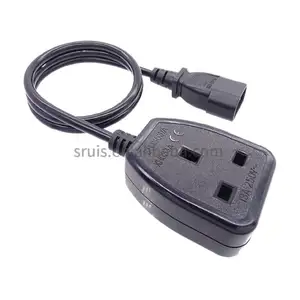 IEC320 C14 to UK BS1363A Outlet socket IEC C14 Male Plug to UK 3Pin Female Socket Power Adapter Cable For PDU UPS