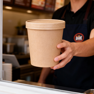 Venta de Fábrica: Vasos de Papel Kraft Desechables de 8oz, 12oz, 32oz y 24oz para Envasado de Alimentos, Sopas Calientes y Frías, Ideales para Food Trucks - Product Image 2