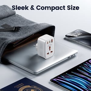 Toocki 4000W konverter seluruh dunia, adaptor perjalanan Universal Gan colokan internasional dengan USB-C PD 20W dan tipe-c - Product Image 5