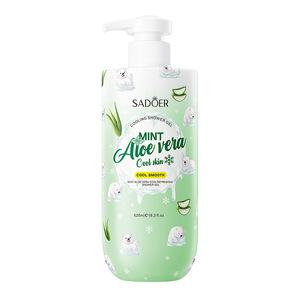 <span class=keywords><strong>Gel</strong></span> de Ducha Refrescante de <span class=keywords><strong>Aloe</strong></span> <span class=keywords><strong>Vera</strong></span> y Menta 520ml, Jabón Corporal con Efecto Hielo, Limpieza Profunda, Hidratante y Calmante - Product Image 6