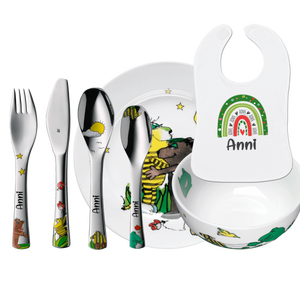 Set Regalo WMF Janosch con Incisione (6 pezzi) + Bavaglino con Nome - Product Image 1