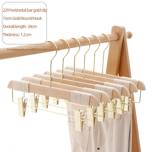 Custom LOGO High Quality Clip Hanger Solid Wood Clothing hanger Wooden Hangers for clothes
