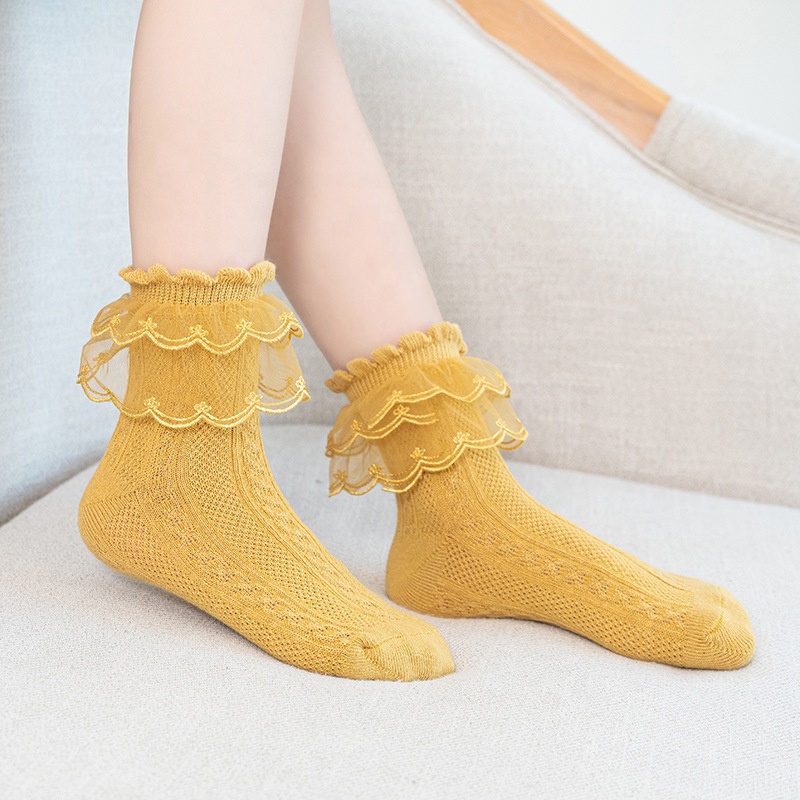 Lot De 6 Paires De Chaussettes Femme à Volants - Style Kawaii En Coton Noir - Taille 34-39