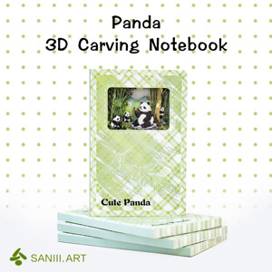Quaderno con Copertina Rigida Panda, Design Creativo, Diario Cartoon per Bambini con Scultura 3D - Product Image 2
