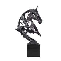 Sculpture de tête de cheval creuse en fonte de marbre, ornement pour salon, entrée, hôtel, décoration intérieure