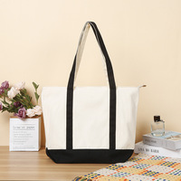 Sacs fourre-tout en toile épaisse personnalisés avec logo imprimé, grande capacité, réutilisables, imperméables, pour le shopping, avec poche