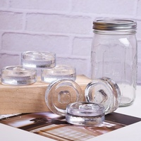 Lot de 9 couvercles de fermentation en verre robuste pour bocaux Mason à large ouverture
