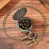 Donjons et Dragons Cadeaux Mini dés polyédriques en métal DND avec coque de montre de poche