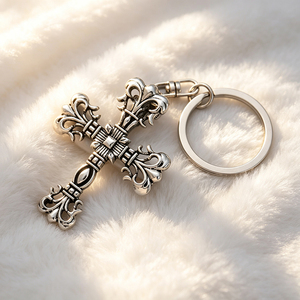 Porte-clés en acier inoxydable avec breloque croix « Je t'aime » et message en espagnol, pendentif rectangulaire, cadeau religieux pour la Saint-Valentin - Product Image 4