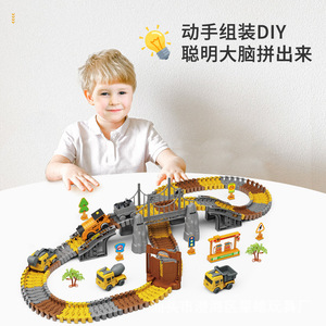 <span class=keywords><strong>Circuit</strong></span> de course de voitures électriques 174 pièces, ensemble de pistes flexibles, jouet de <span class=keywords><strong>circuit</strong></span> en plastique avec 4 voitures de construction pour garçons - Product Image 3