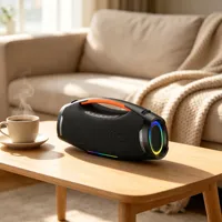 Nouvelle enceinte karaoké Bluetooth F10 à double microphone, lumière RGB extérieure, subwoofer 500W, batterie 40000mAh, carte TF, basses puissantes