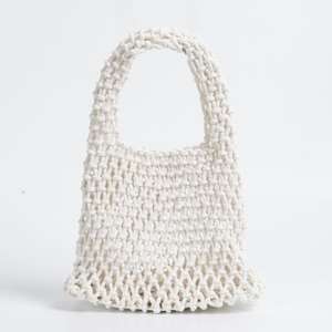 <span class=keywords><strong>Sac</strong></span> à main en <span class=keywords><strong>crochet</strong></span> métallique avec logo personnalisé, en coton, fait à la main, carré granny, pour femmes, été, plage, voyage - Product Image 5