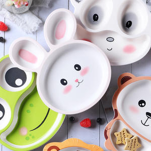 Miamine assiette à dîner mignonne de dessin animé de la maternelle, vaisselle compartimentée fournitures pour bébé assiette à dîner de nourriture auxiliaire - Product Image 1