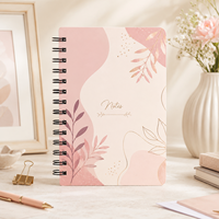 Carnet de croquis A5 noir à spirale, relié, en PP écologique, pour l'école, vente en gros, cahiers lignés imprimés avec couverture en PP