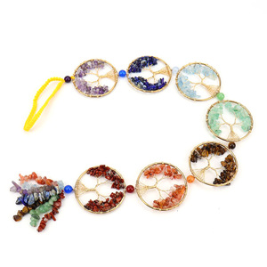 Décoration suspendue en cristal coloré tissé à la main pour TikTok Live, arbre de vie, art déco écologique, salon, <span class=keywords><strong>rideau</strong></span> en métal - Product Image 6