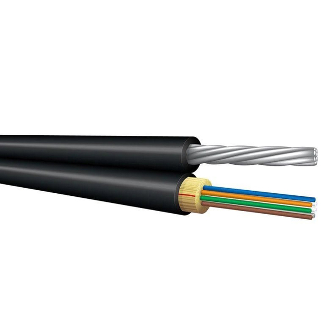 Aerial SM MM PVC or LSZH Jacket Outdoor Fibra Cable Optical Fiber Cable with Solid or Stranded Messenger Flat Drop Cable
