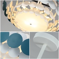 Lampe suspendue multi-niveaux en forme d'écaillage de poisson, disques colorés en forme de coquille Saint-Jacques, rouge, vert, noir, LED, hauteur réglable pour salle à manger
