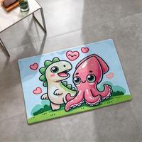 Tapis de sol antidérapant lavable pour enfants, tapis en peluche rectangulaire avec motif d'animaux mignons pour la chambre des enfants, salle de jeux