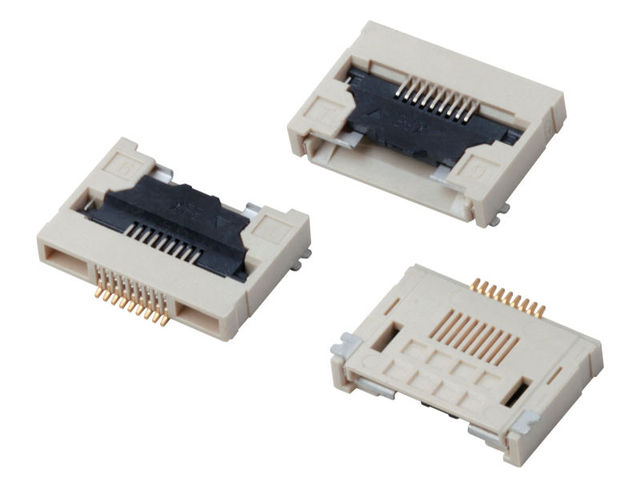 0.5mm Pitch FFC FPC Connector ZIF SMT 9/10/30Pin Clamshell Type Lower Contact with Copper Alloy Terminals and Au Plating