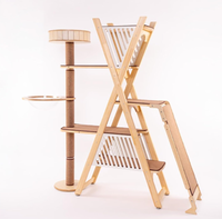 Grand arbre à chat moderne, luxueux, écologique et mignon, avec tour autoportante en bois et hamac, de haute qualité, emballé en carton OEM pour chats