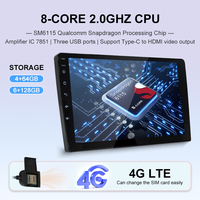 Autoradio 2DIN intégré Android 14 IPS 9/10 pouces, 8 cœurs, 6+128 Go, CarPlay sans fil, Qualcomm 6115, écran partagé, tableau de bord 360, DSP