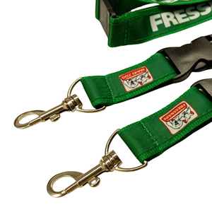 Custom Logo Dark Green <b>Polyester</b> <b>Lanyard</b> with Double-sided Print & Custom Woven Label Safety Buckle - Product Image 2