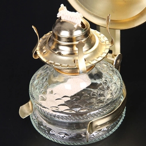 HoneyFly-Lámpara quemadora de aceite de queroseno, luz de aceite de queroseno estilo Retro, regulador de Metal, lámpara de aceite de vidrio - Product Image 6