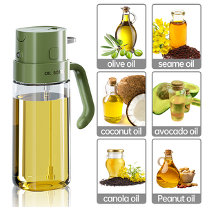 Distributeur d'huile 2-en-1 personnalisé grande capacité 550 ml, pulvérisateur d'huile d'olive en verre anti-fuite pour cuisine - Product Image 3
