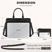 Sac à bandoulière pour ordinateur portable en cuir PU imperméable de 15.6 pouces pour les enseignants et le bureau
