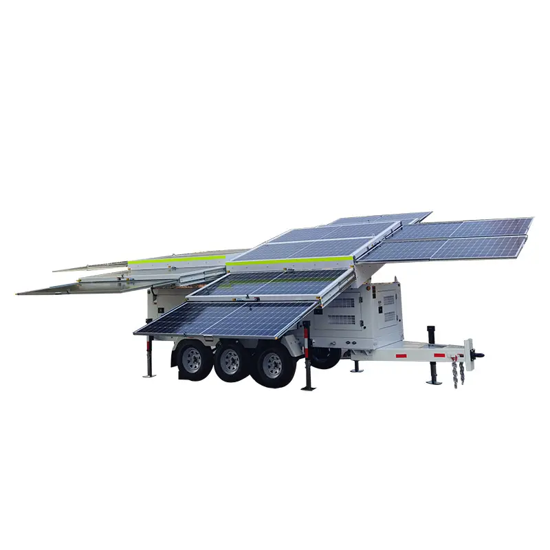 Centrale elettrica Mobile del rimorchio del generatore solare 60KW per le telecomunicazioni e la Base militare
