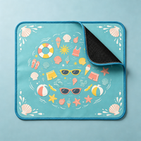 Tapis de Mahjong Vert Forêt, Motif Champignons et Écureuils d'Automne, Antidérapant en Microfibre, Tapis de Table de Mahjong Américain pour 4 Joueurs