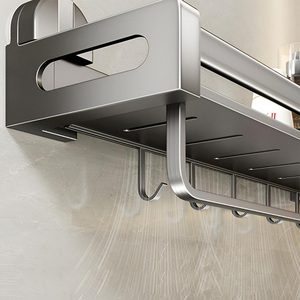 Estantes de Almacenamiento de Especias para Baño de Hotel de Diseño Moderno, Montaje en Pared, de Una Sola Capa, Metálicos, Ajustables, Impermeables, para Uso en Cocina - Product Image 6