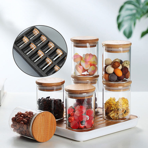 Venta al por mayor de tarro de almacenamiento de vidrio borosilicato de alta calidad tarro de albañil tarros de vidrio redondo tarros con tapas para almacenamiento Kichen - Product Image 6