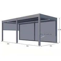 Pavillon à persiennes en alliage d'aluminium intelligent électrique, résistant à la corrosion et au vent, pour l'ombrage des jardins extérieurs