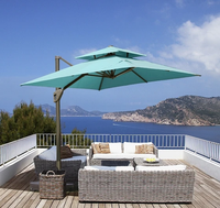 Parasol d'extérieur Roma à prix d'usine avec LED intégrées pour jardin, plage, hôtel, usage extérieur, revêtement PU anti-UV