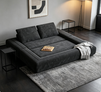 Modulares Modernes Bodensofa Sektionales Sofa Cord Niedrigprofiliges Sofaset Breite Armlehne Abnehmbare Rückenkissen Schlafzimmer Outdoor
