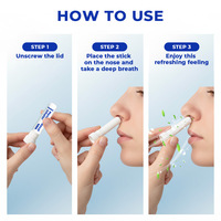 Restez éveillé et rafraîchi pendant le travail, la conduite et les voyages grâce à l'inhalateur nasal portable au menthol et aux arômes végétaux rafraîchissants.