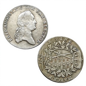 Pièces de monnaie commémoratives de style antique des États allemands de la Saxe 1775 EDC Thaler, cadeaux, décoration de la maison - Product Image 2