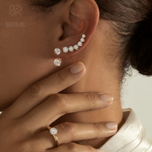 IGI Certified Vvs Lab Grown Diamond Solitaire <b>Drop</b> Ear Jacket Women Custom 18K Gold CVD Lab Made Created Diamond <b>Drop</b> Earring - Product Image 3