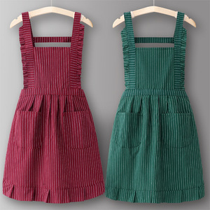 Tablier de cuisine coréen personnalisé pour femme, de haute qualité, pour l'été, usage domestique, robuste, lavable, durable, en pur coton - Product Image 2