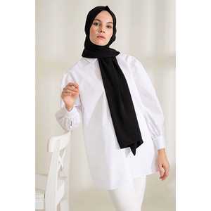 ผ้าคลุมศีรษะเมดินา ซิลค์ ชาล สีดำ สำหรับผู้หญิง ผ้าพันคอหรูหรา นุ่ม เบาสบาย แฟชั่นเครื่องประดับ - Product Image 3