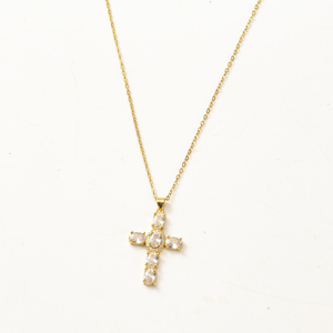 Hiphop תכשיטי קריסטל פרפר תליון צדף קסם סגסוגת mens moissanite יהלומי צלב שרשראות מצופה 14k טניס שרשרת - Product Image 2