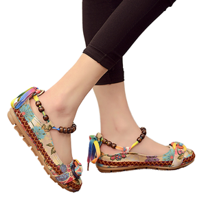Zapatos Planos de Ballet con Diseño Étnico Vintage para Mujer, con Suela de Goma y Estilo Slip-On, Novedad 2026 - Product Image 1